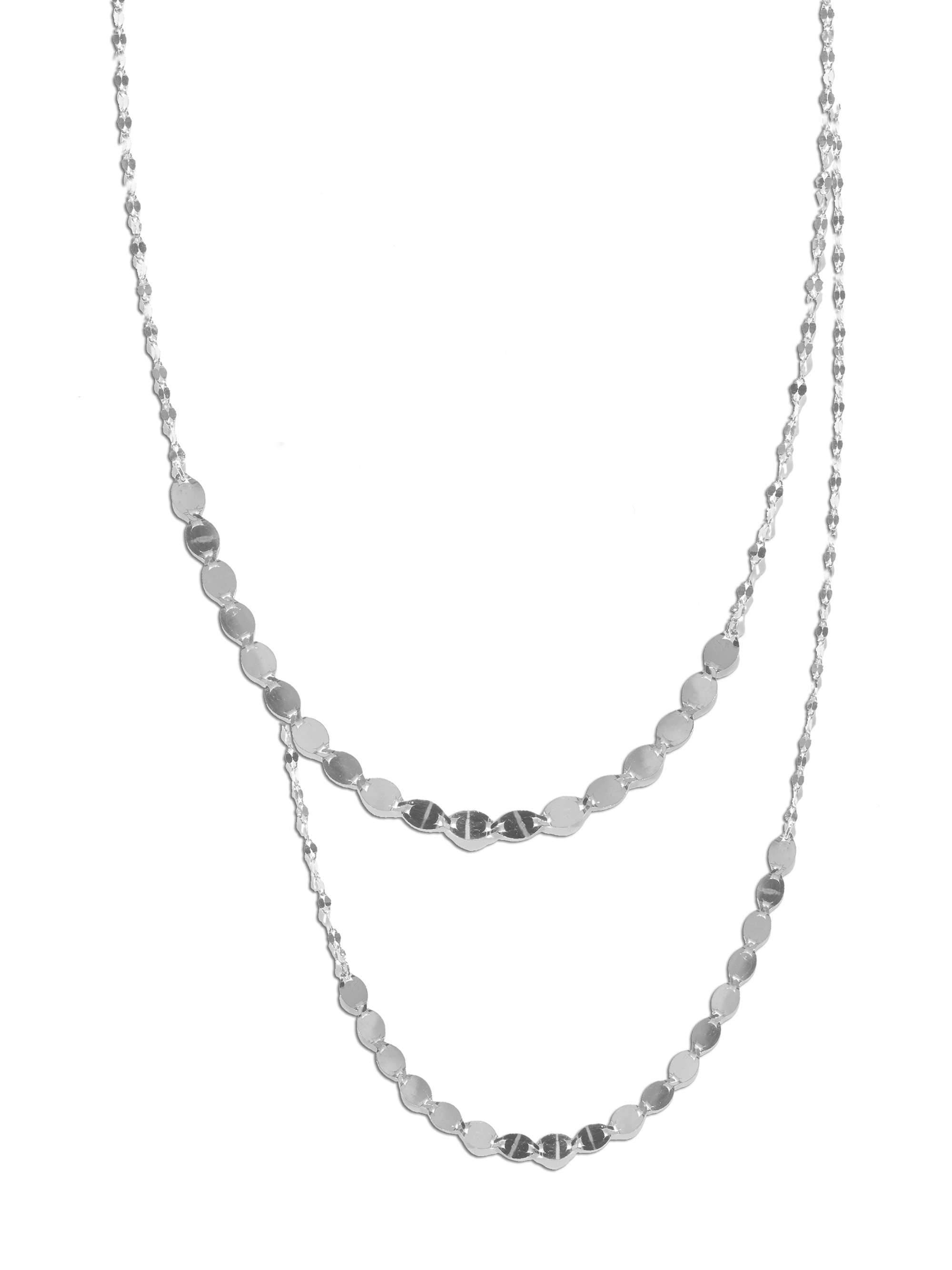 Lana Jewelry Nude Duo 14k White Gold Multi Strand Necklace In Metallic